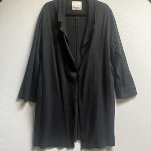 Noul by Oak + Fort Black Wool Blend Open Front Jacket Sz S